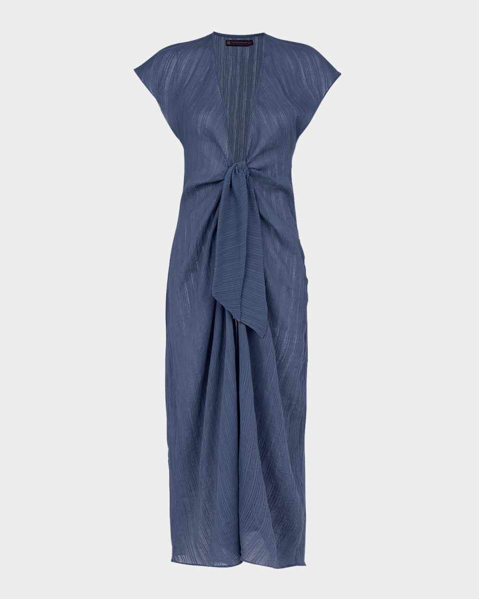 Solid Sasha Long Caftan Coverup